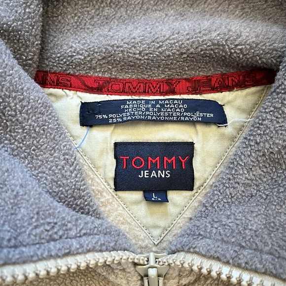 Vintage Tommy Hilfiger Jeans Fleece Pullover / Large - Picture 3 of 12